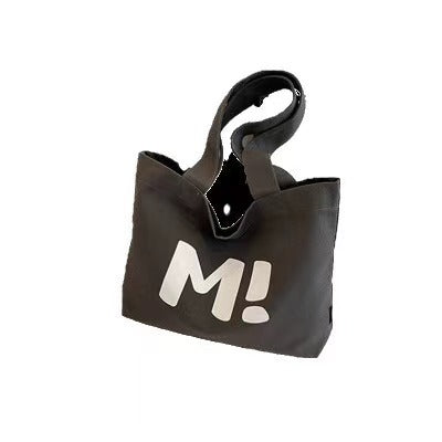 Minimalist Canvas Tote Bag for Women with Large Capacity and Fashionable Print, Perfect for Daily Commute and School