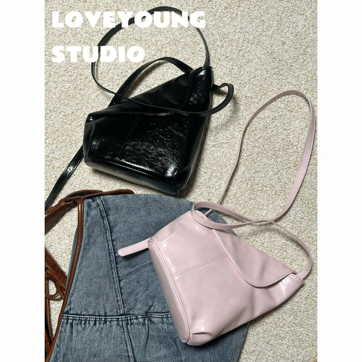 2026 Spring New Design Oil-Wax Leather Shoulder Bag with Magnetic Closure, Korean Style Beige Shell Shape Crossbody Bag for Daily Use