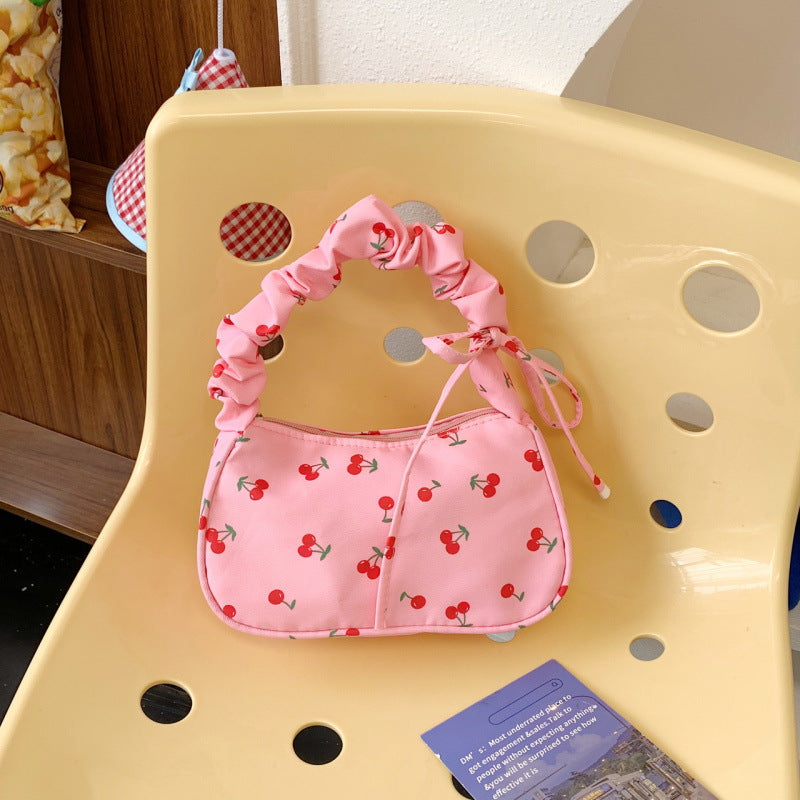 Fresh Sweet Handbags Women 2025 New Fashion Flower Nylon Shoulder Bag Fashion Underarm Bag