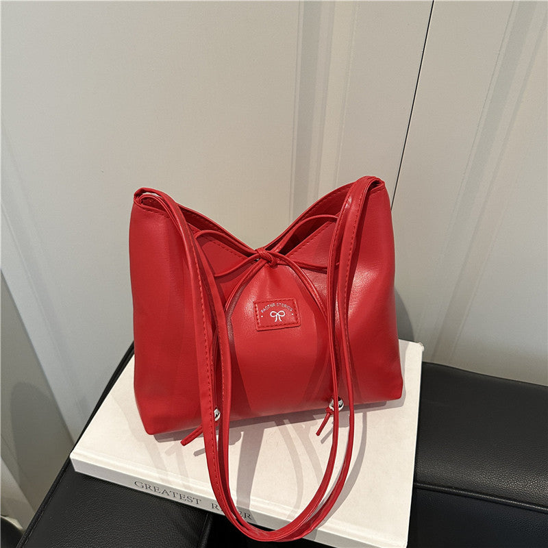 Chic Summer Tote Bag for Women with Drawstring Design and Soft PU Material, Perfect for Daily Casual Style