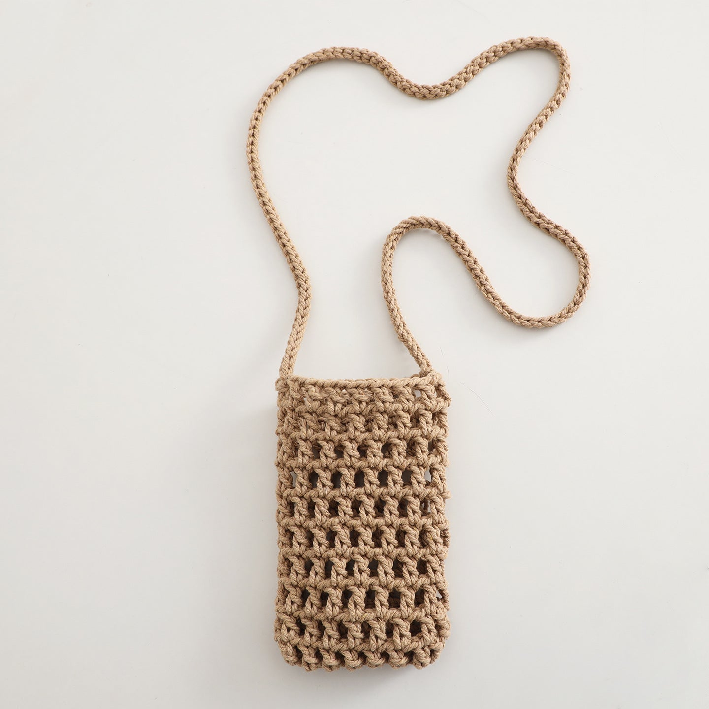 Handmade Crochet Crossbody Phone Bag with Hollow Design for Casual Everyday Use