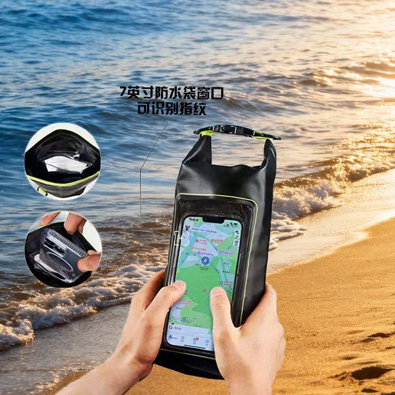 2L Waterproof PVC Bag with Phone Pocket for Outdoor Activities and Swimming - IPX6 Rated