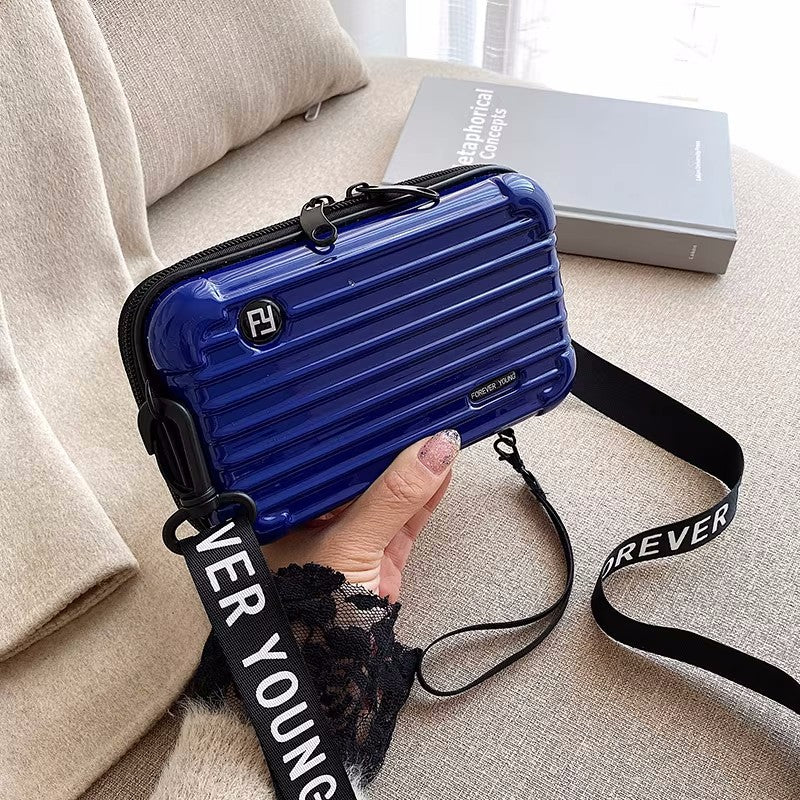 Stylish PC Hard Shell Cosmetic Bag with Adjustable Strap, Waterproof and Lightweight Travel Organizer for Everyday Use