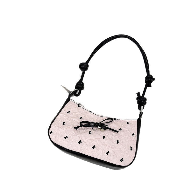 Sweet Cool Hot Girl Style Bow Selenodont Bag Summer New Street Fashion Niche Shoulder Crossbody Underarm Bag