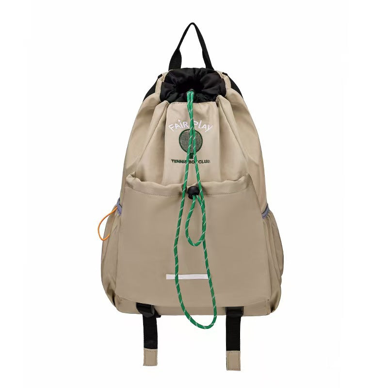 Large Capacity Drawstring Sports Backpack Suitable for Badminton Mountaineering Cycling Outdoor Sports Breathable Waterproof Portable Burden Alleviation Design