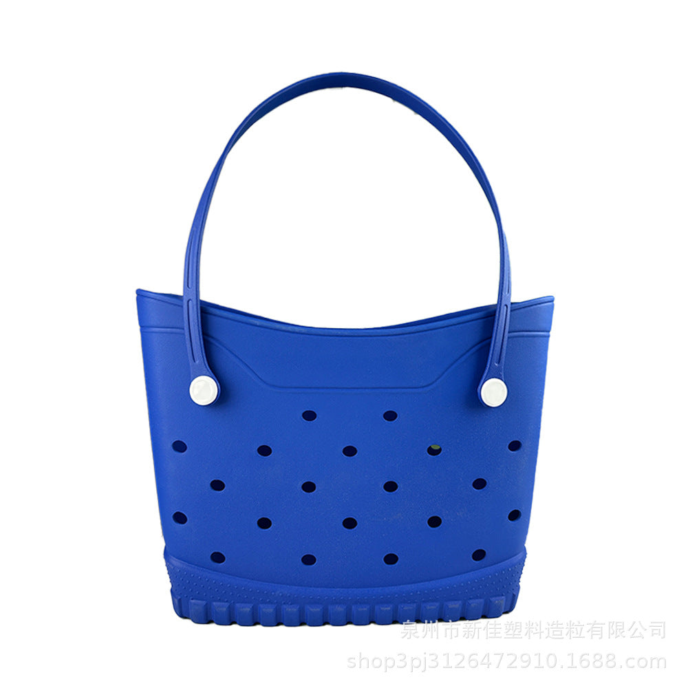 Stylish EVA Beach Tote Bag with Hollow Design, Lightweight and Spacious for Daily Use