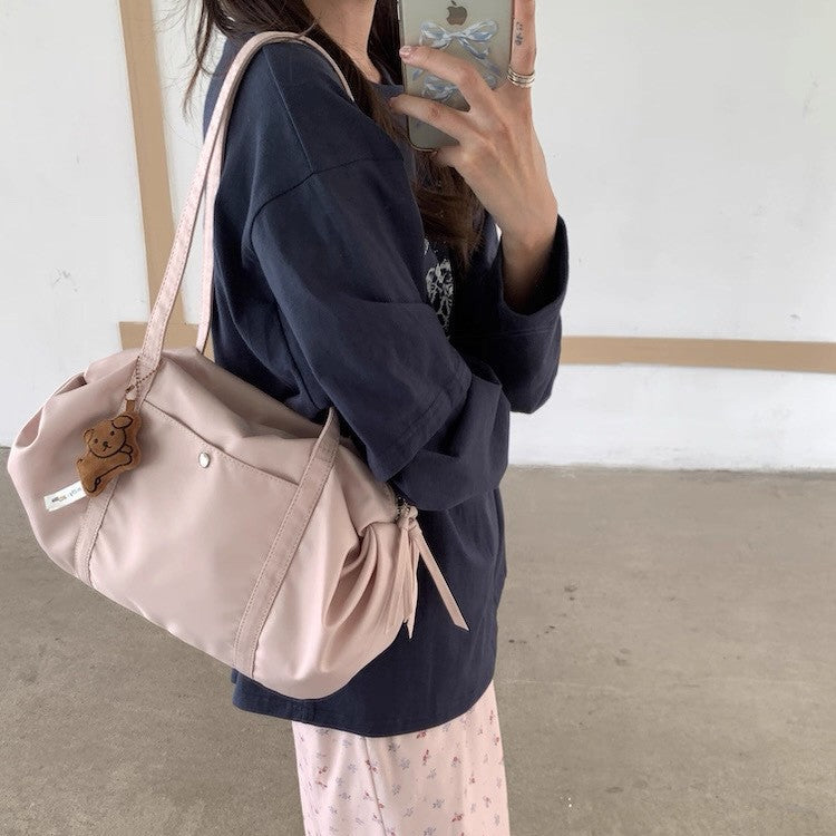 Lightweight Nylon Ballet Yoga Bag with Large Capacity, Perfect for Daily Commute and Travel, Korean Style Shoulder Tote
