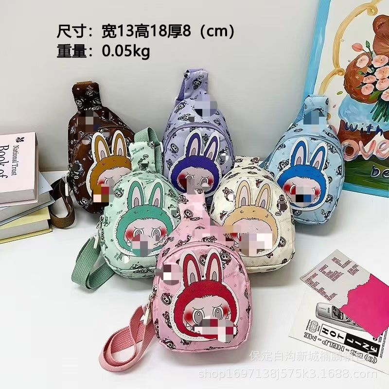 Boys and Girls Cute Cartoon Chest Bag Korean Fashion Casual Small Chest Bag