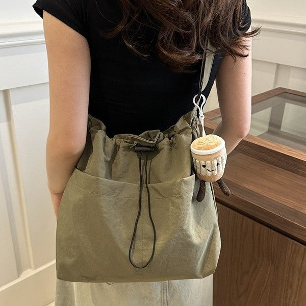 Minimalist Casual Canvas Tote Bag for Women 2024 New Japanese Style Large Capacity Shoulder Crossbody Bag with Zipper and Inner Pocket