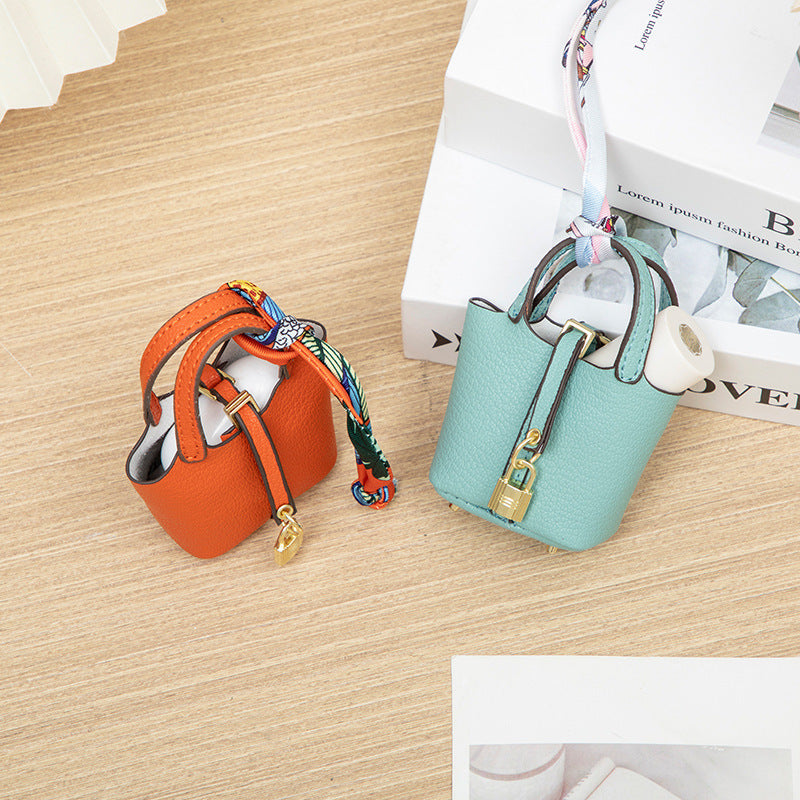 Mini Vegetable Basket Package Pendant Car Key Ring Ornaments Mini Purse Creative Earphone Bag Ornament Classic Style Wallet