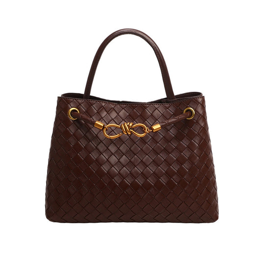 Trendy Woven Tote Bag Spring New Large Capacity Shoulder Handbag Commuter's All-Matching Daily Practical