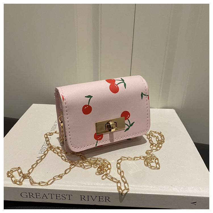 Fresh Cherry Print Fashionable New Spring Cute Trendy Sweet Korean Style Fashion Crossbody Shoulder Bag