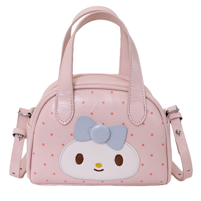 Cute Cartoon Mini Bowling Bag for Kids with Bow Design, Perfect for Daily Outings and Matching Family Style