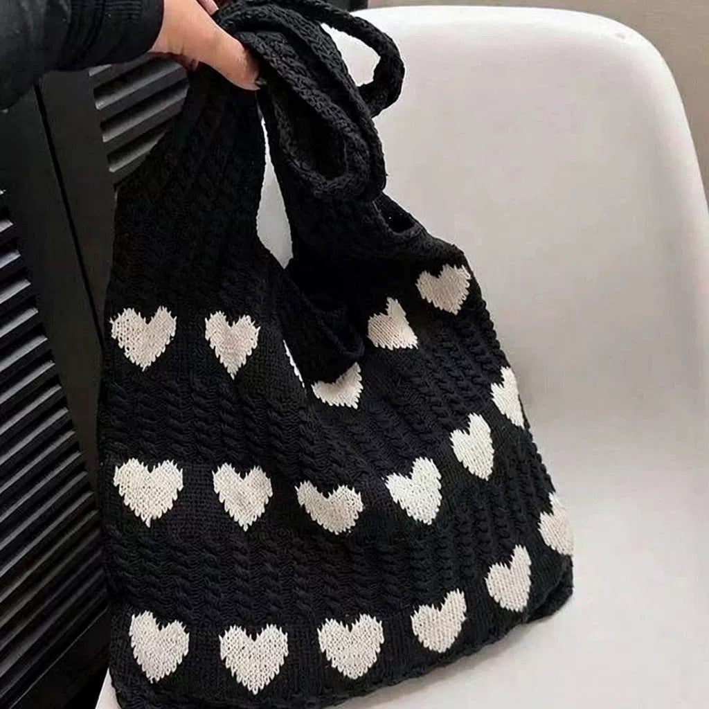Women's Shoulder Bag Artistic Style Crocheted Daisy Tote Bag Beach Vacation Lightweight Shoulder Bag Leisure Travel Essential Woven Handbag