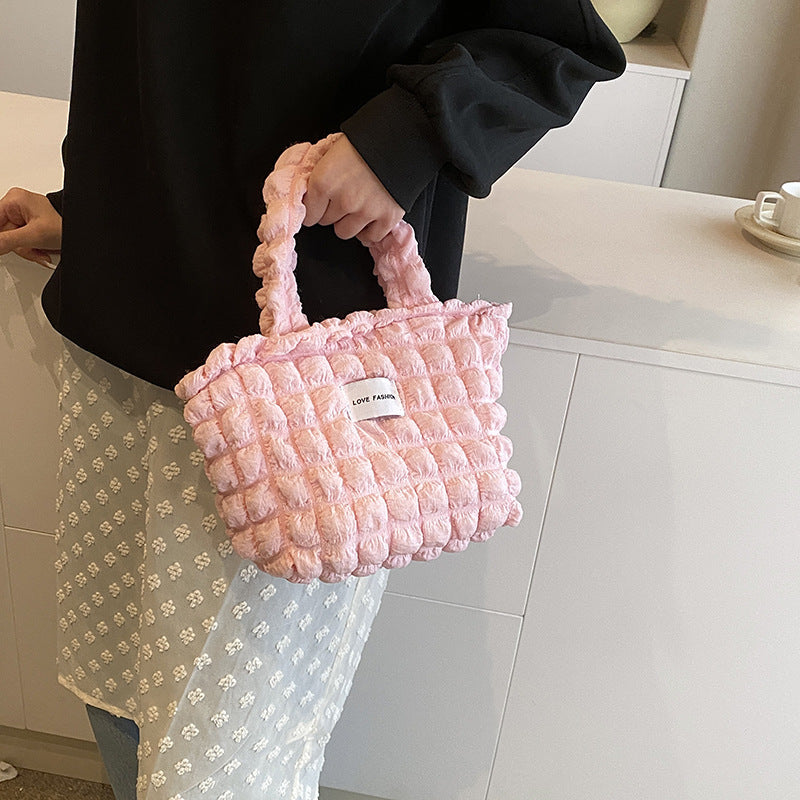 New Bubble Cloud Bag Commuter Shoulder Handbag Office Worker Large Capacity Summer Simple Korean Style Ins Women's Bag