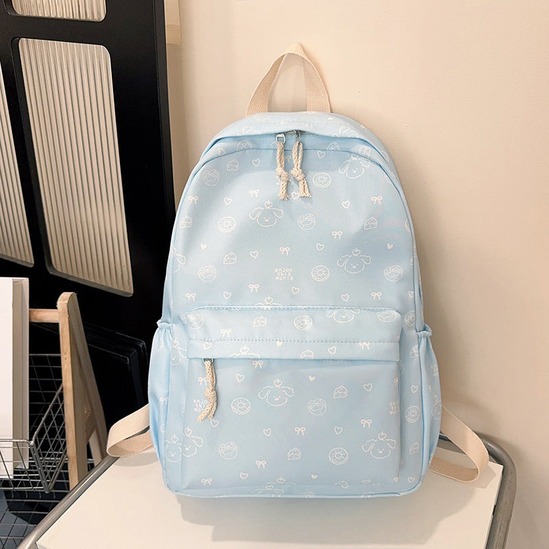 Bowknot Schoolbag Female College Student Simple Cute Girl Backpack Partysu Backpack