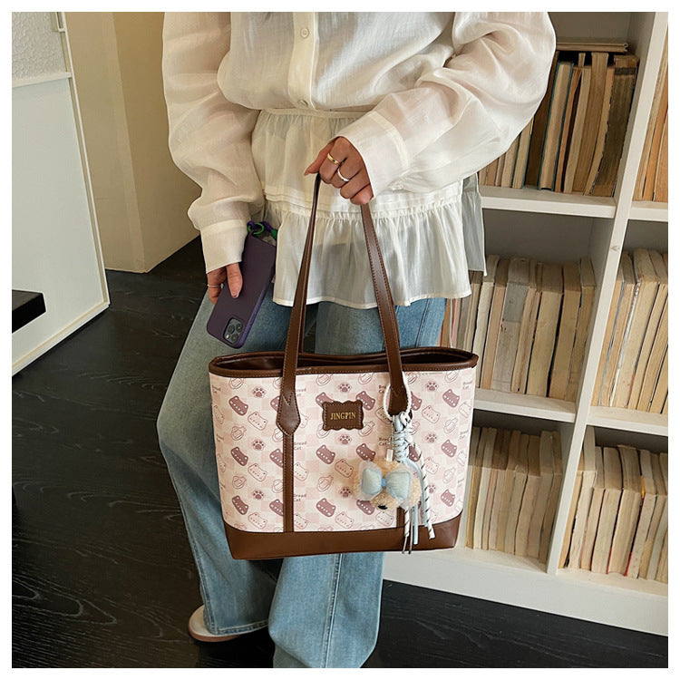 New Urban Simple Tote Bag Zipper Closure with Zipper Changing Bag and Mobile Phone Bag Daily Commuting Class Versatile Large Capacity Shoulder Bag