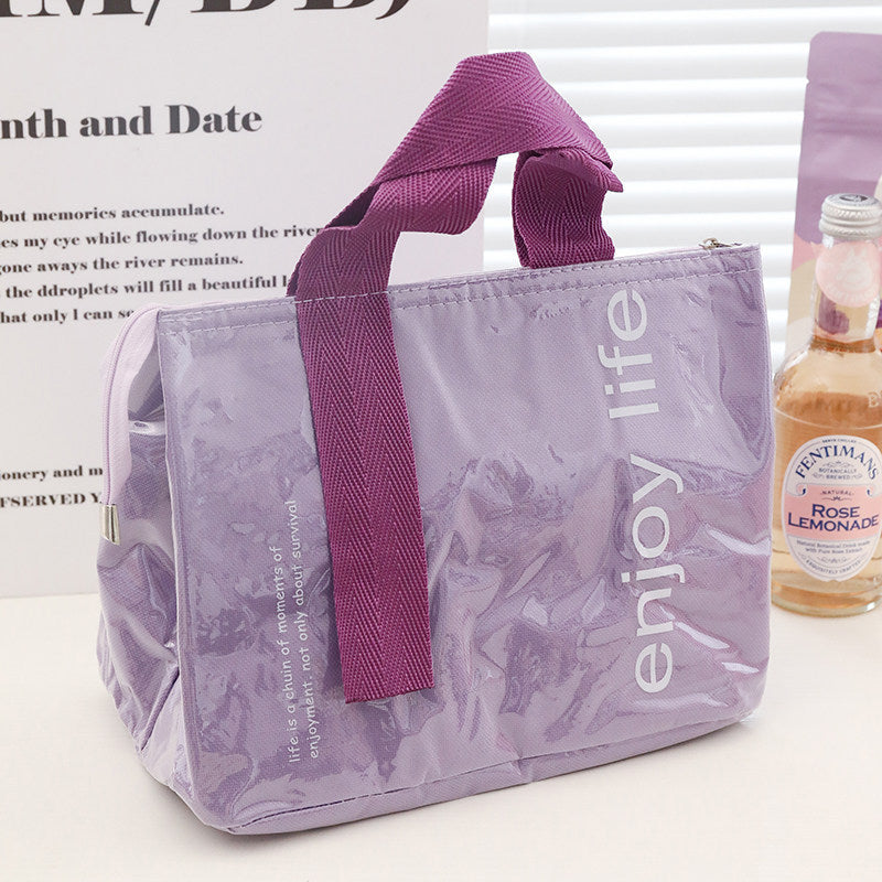 Dopamine lunch box bag, large-capacity lunch thermal bag for office workers, thick aluminum foil insulated bag for outdoor camping and picnics