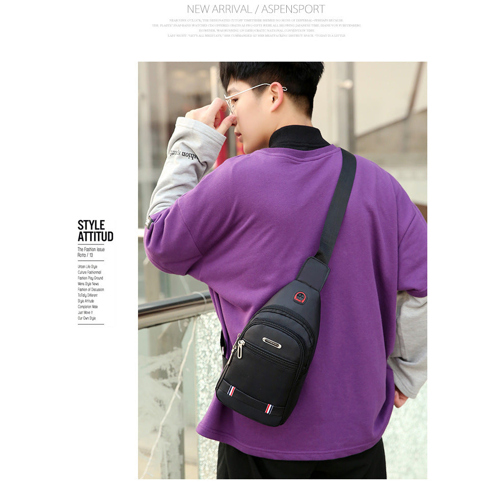 Stylish Men's Chest Bag with Large Capacity, Water-Resistant Oxford Fabric, Perfect for Business and Daily Use