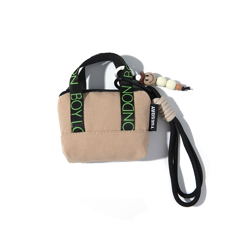 Dopamine Pink Mini Handbag Earphone Bag Storage Box USB Cable Protection Sleeve Organizing Folders Change Card Bag Fashion