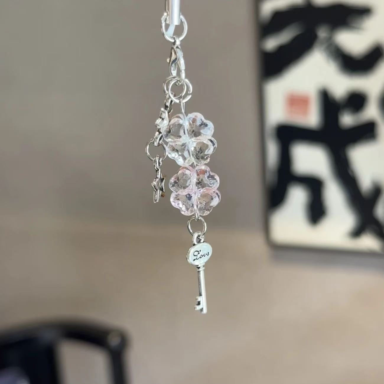Jasmine maple leaf ginkgo wind chimes pendant phone case charm bag camera keychain lanyard