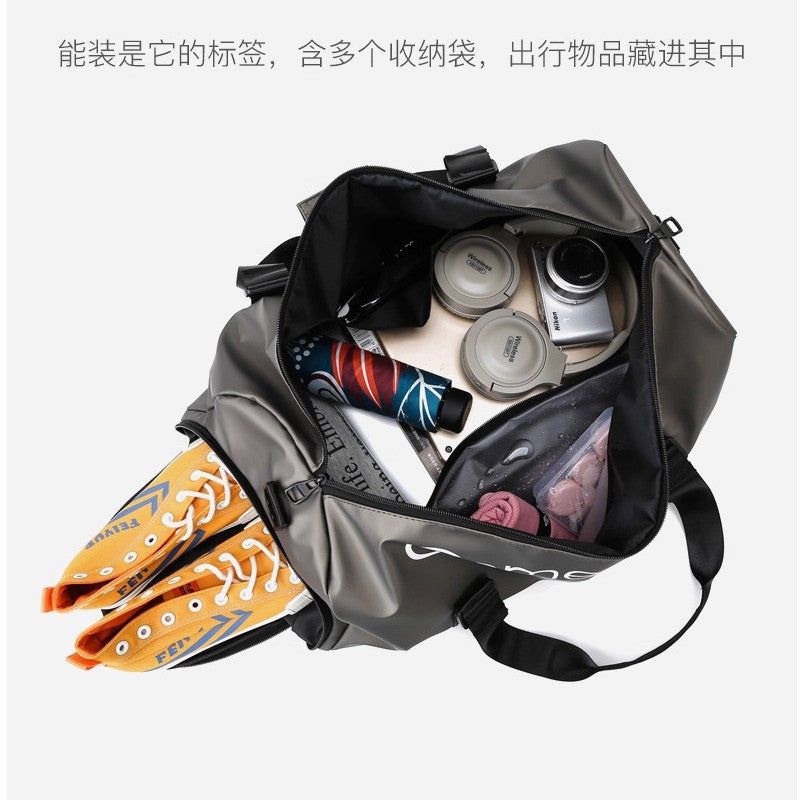 Gym Bag Men's and Women's Large Capacity Fashion Waterproof Trend Letter Training Storage Sports Travel Portable Crossbody Bag