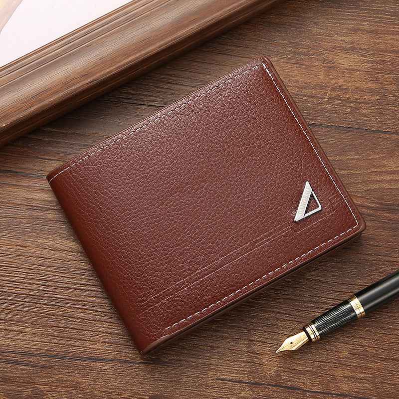 Stylish Men's Short Wallet with Anti-Theft Feature, Soft PU Leather, Business Casual Design, Large Capacity Card Holder