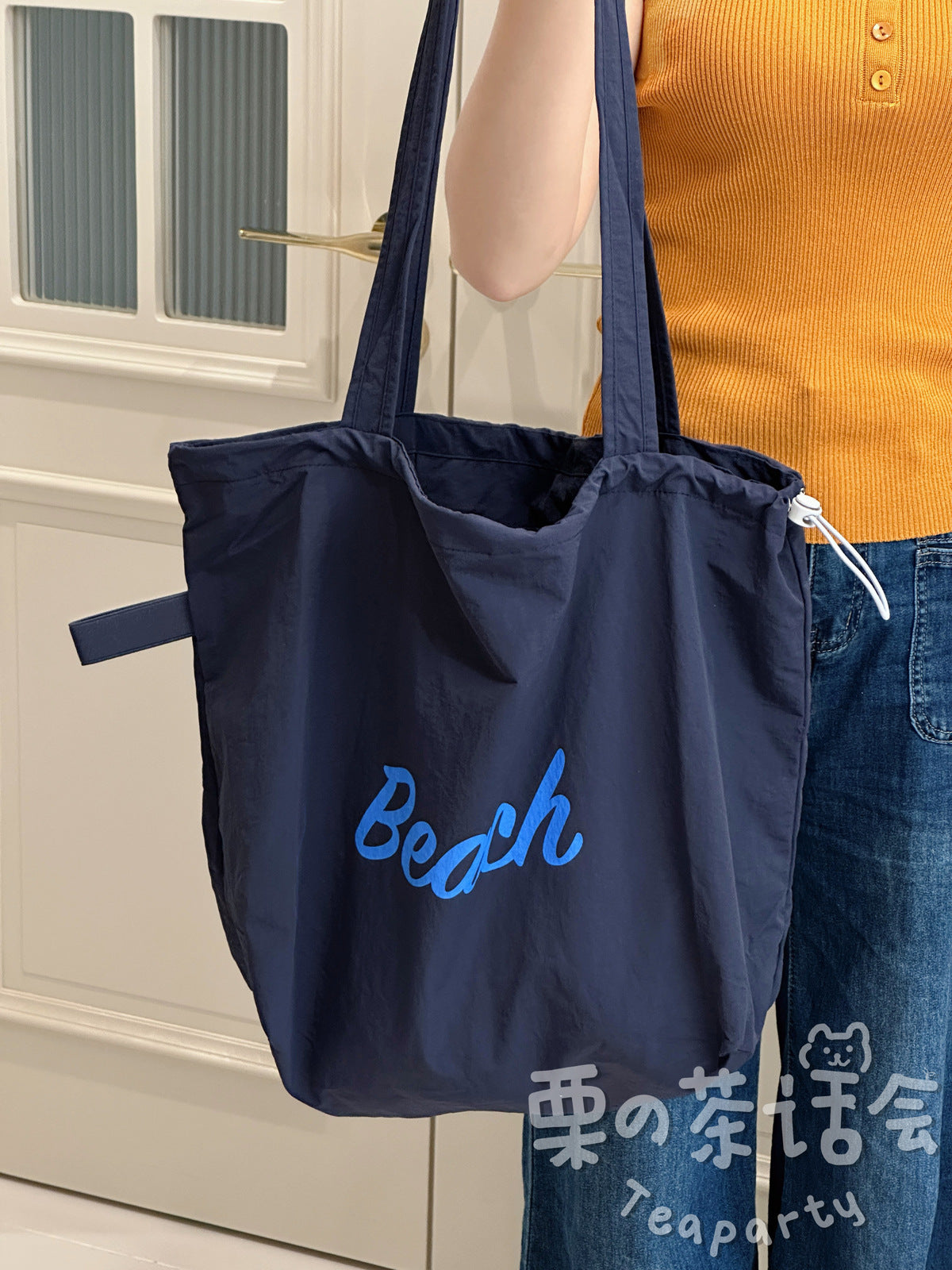 New Nylon Drawstring Tote Bag Printing Design Suitable for Daily Travel Travel Commuting Large Capacity Shoulder Bag