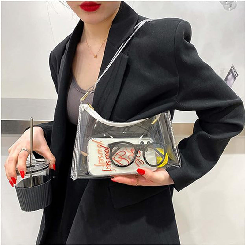 PVC Transparent Women's Underarm Bag Tote Bag