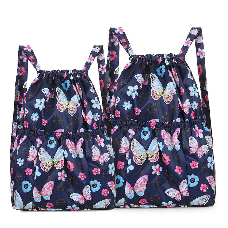 Women's Backpack Fashion Drawstring Backpack Hot Air Balloon Printing Lightweight and Large Capacity Suitable for Daily Travel