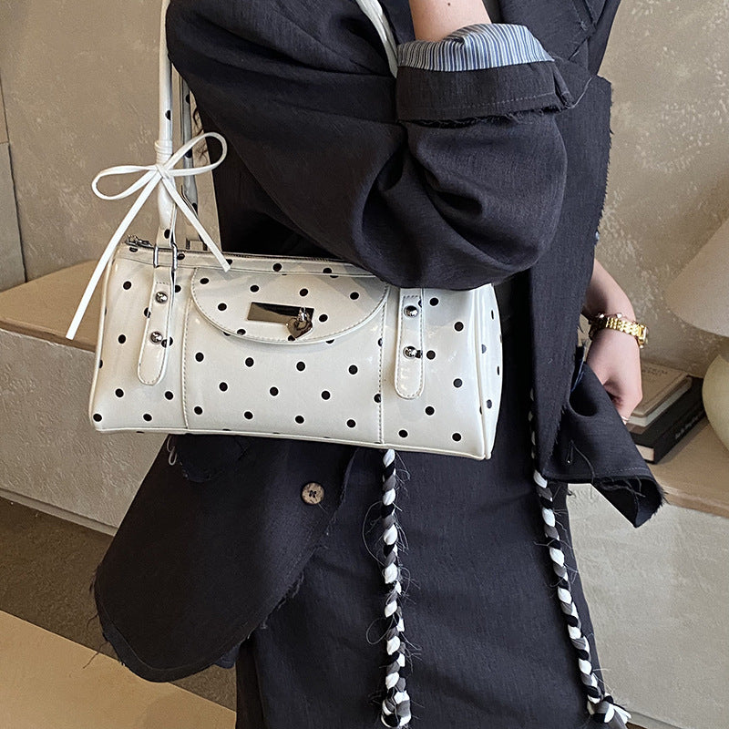 New polka dot fashionable underarm bag women's urban simple commute boston bag