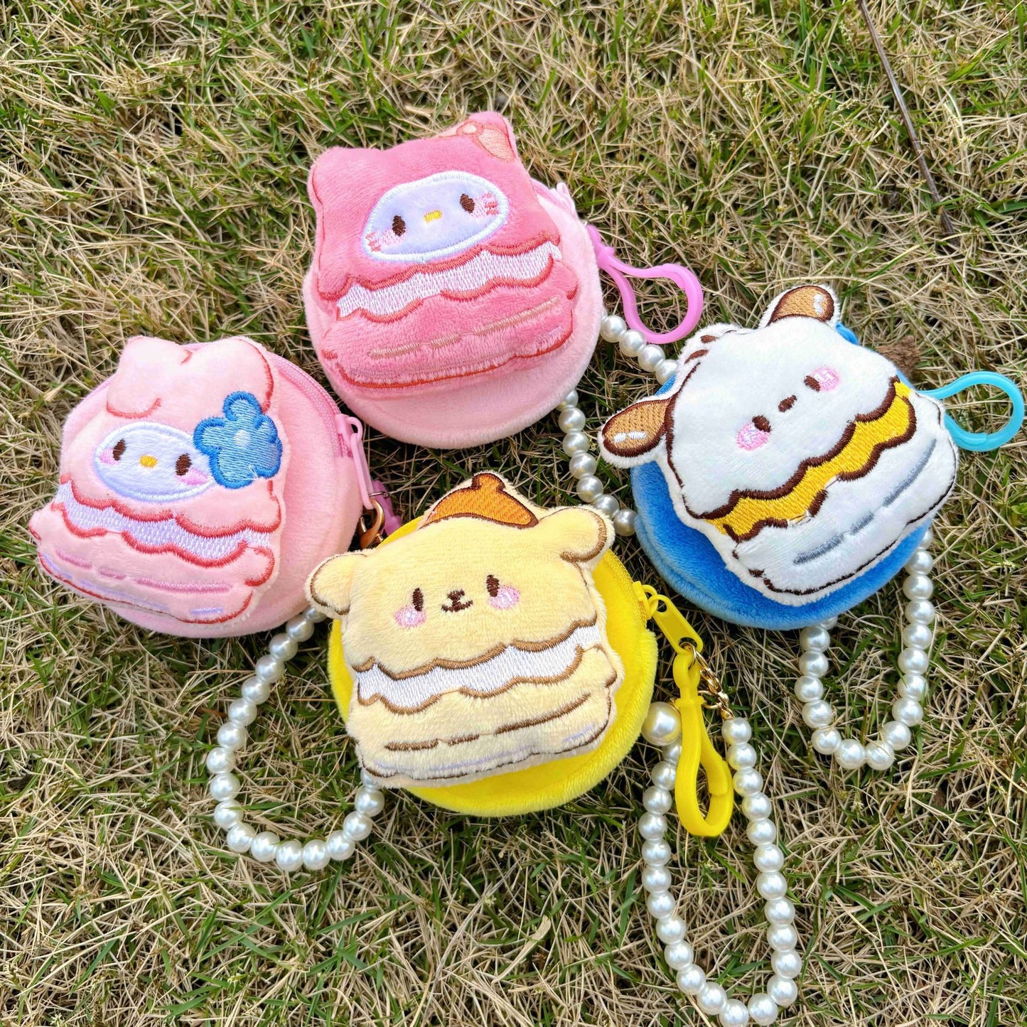 New Cute Cartoon Plush round Coin Purse Colorful round Coin Purse Storage Earphone Bag Small Gift