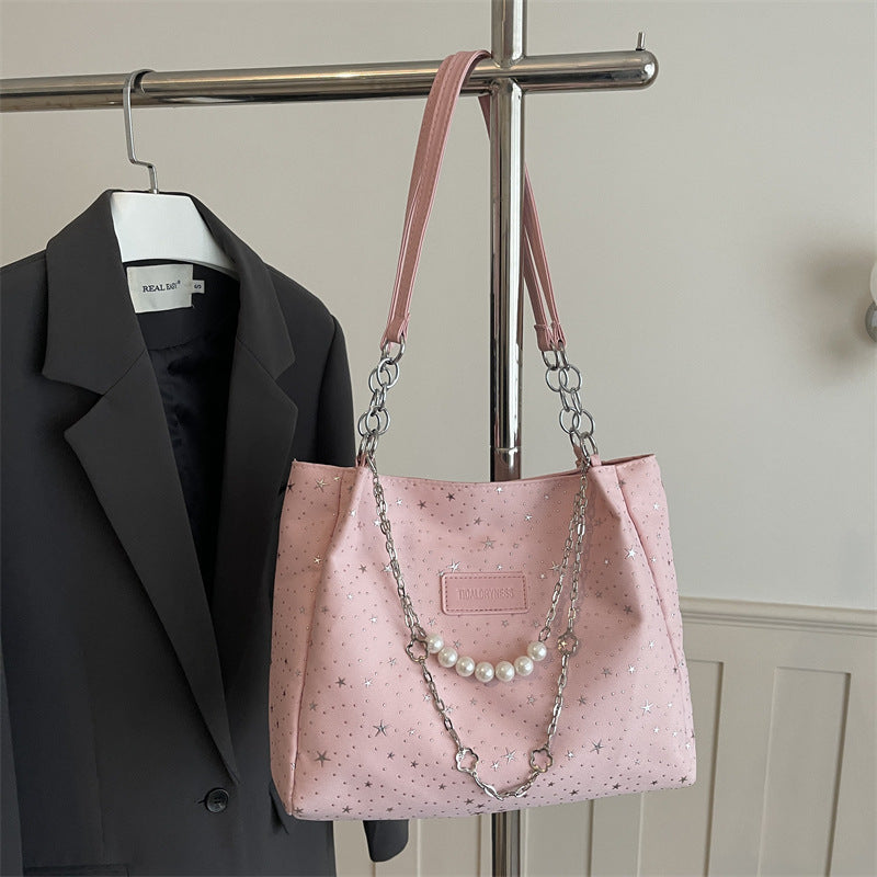 Korean Fashion Tote Bag Women's New Large Capacity Casual Shoulder Bag Temperament Wild Commuter Bag
