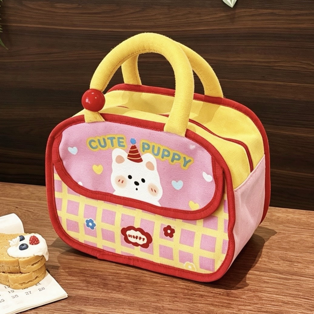 Cute Cartoon Lunch Bag with Insulated Design for Keeping Food Warm and Cold, Perfect for Work, School, and Picnics