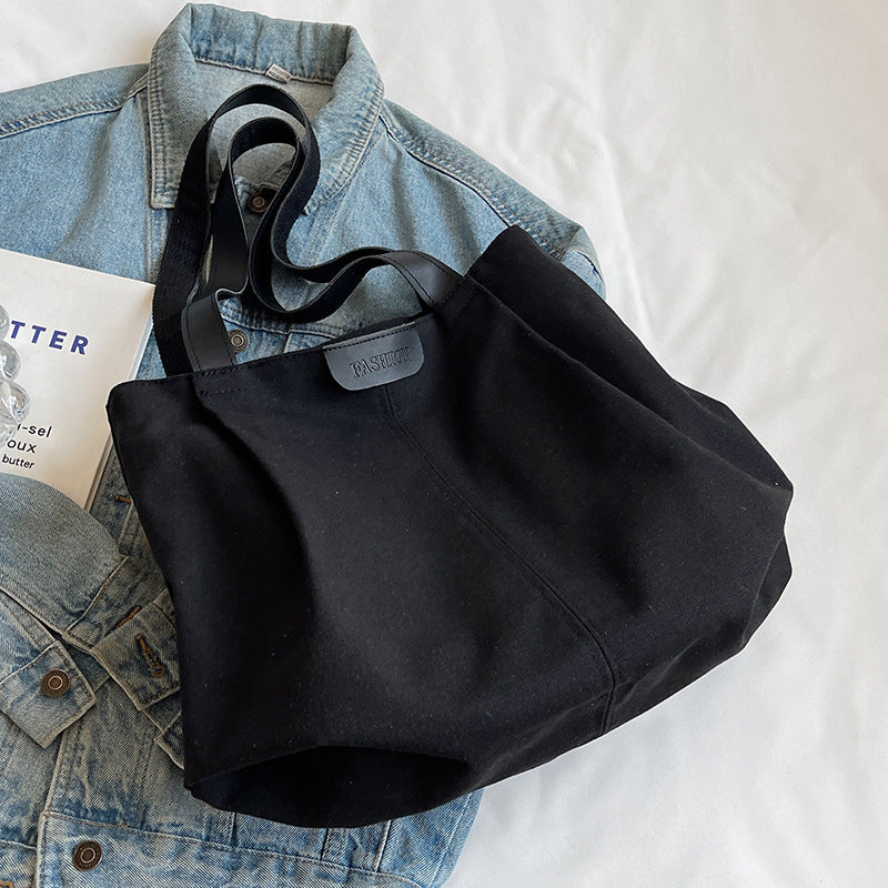 Large Capacity Canvas Tote Bag for Women 2024 Autumn Fashion Casual Shoulder Handbag Perfect for Daily Commute and School