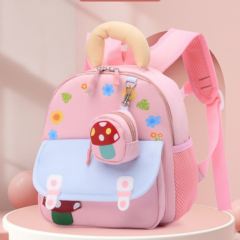 Cute Cartoon Kindergarten Backpack for Kids 3-6 Years Old, Lightweight and Breathable with Fun Design for School