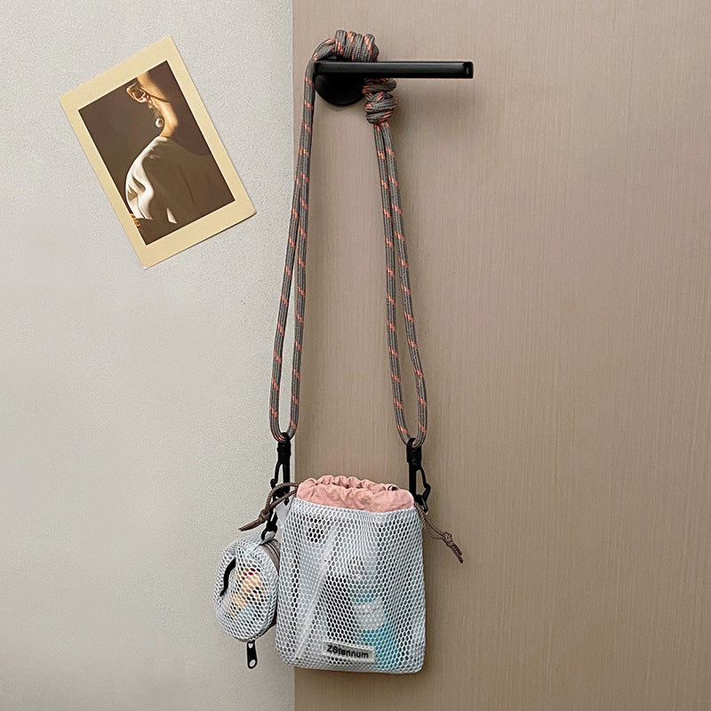 Korean Mesh Hollow out Small Shoulder Bag Casual Simple All-Match Mobile Phone Bag Shoulder Messenger Bag
