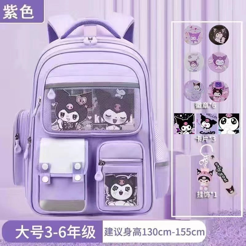 Cartoon Children's Schoolbag Burden-Reducing Spine Protection Large Capacity Breathable Waterproof
