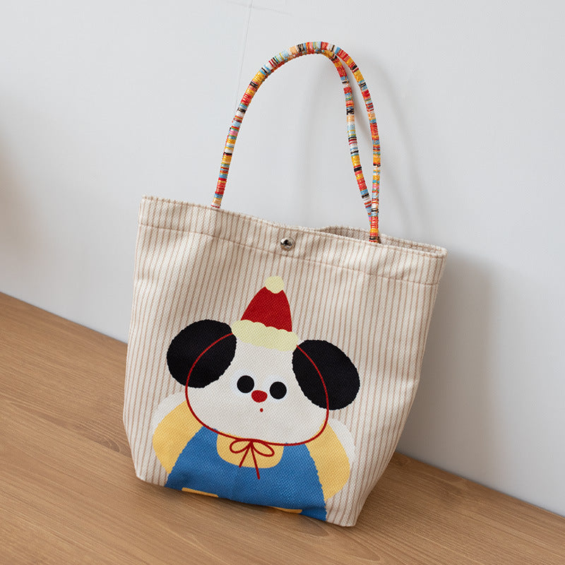 Cute Cartoon Tote Bags for Kids and Students, Portable Handheld Design with Magnetic Closure and Phone Pocket