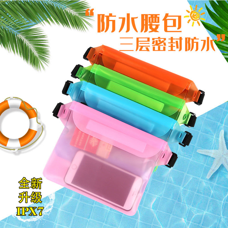 Waterproof PVC Waist Phone Bag for Outdoor Activities, Swimming, Hiking, and Beach Use