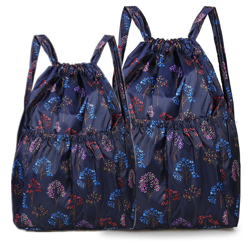 Women's Backpack Fashion Drawstring Backpack Hot Air Balloon Printing Lightweight and Large Capacity Suitable for Daily Travel
