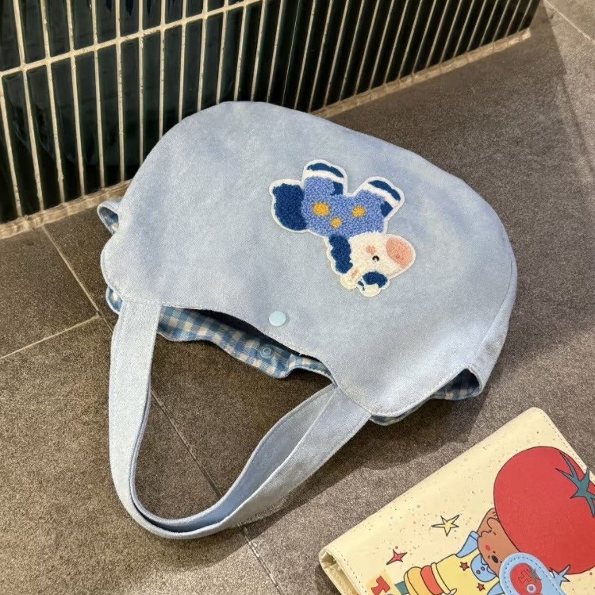 Cute Original Embroidered Mini Horse Tote Bag for Daily Use, Cartoon Design with Soft Canvas Material