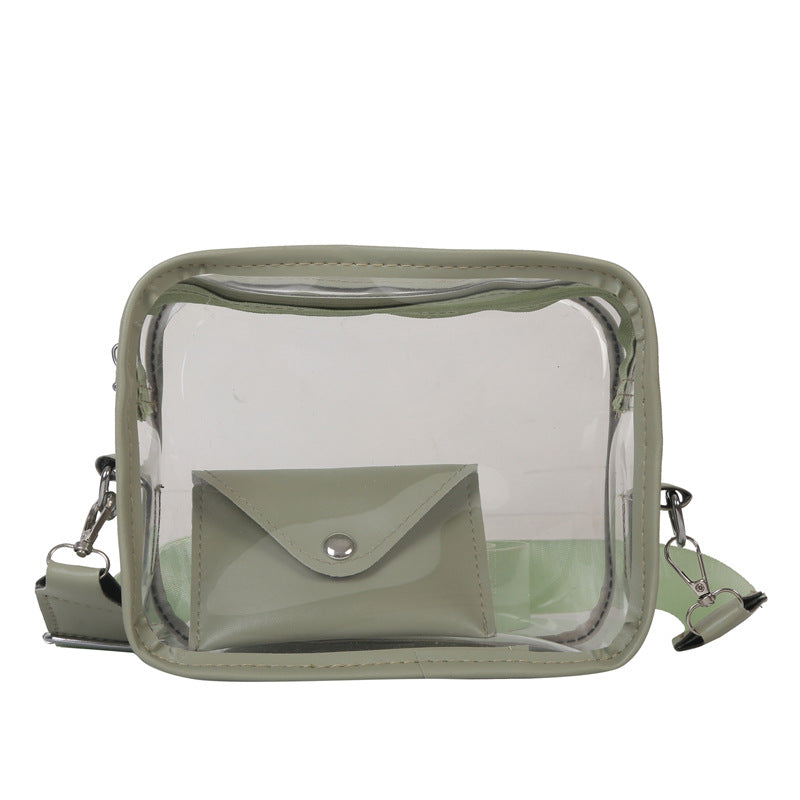 New Wide-Strap Bag Women's Messenger Bag Fashion Casual Simple Shoulder Transparent Jelly Pack