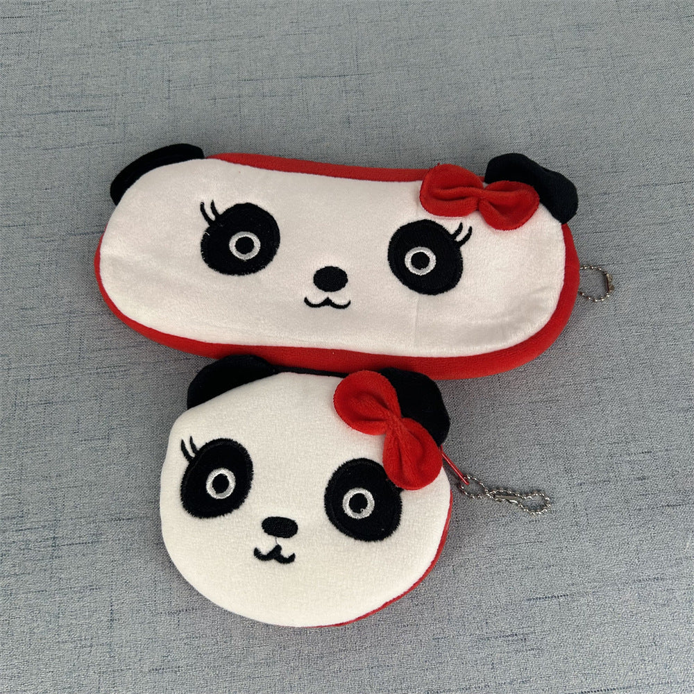 Cute Cartoon Stitch Plush Pencil Case with Matching Coin Purse for Kids and Students