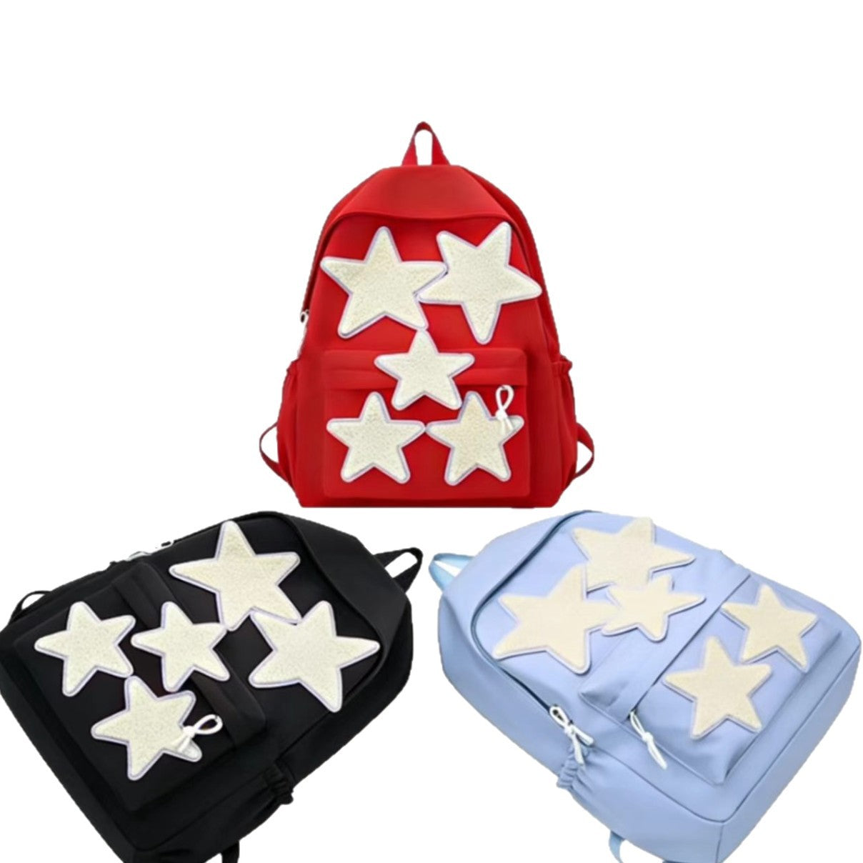 2026 New Ins Style Star Backpack for Students, Lightweight Large Capacity Casual Travel Dual Shoulder Bag with Expandable Design