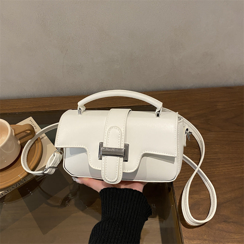 Trendy Western Style Belt Buckle Fashionable Spring New Light Luxury Commute Leisure Single Shoulder Crossbody Portable Small Square Bag for Women