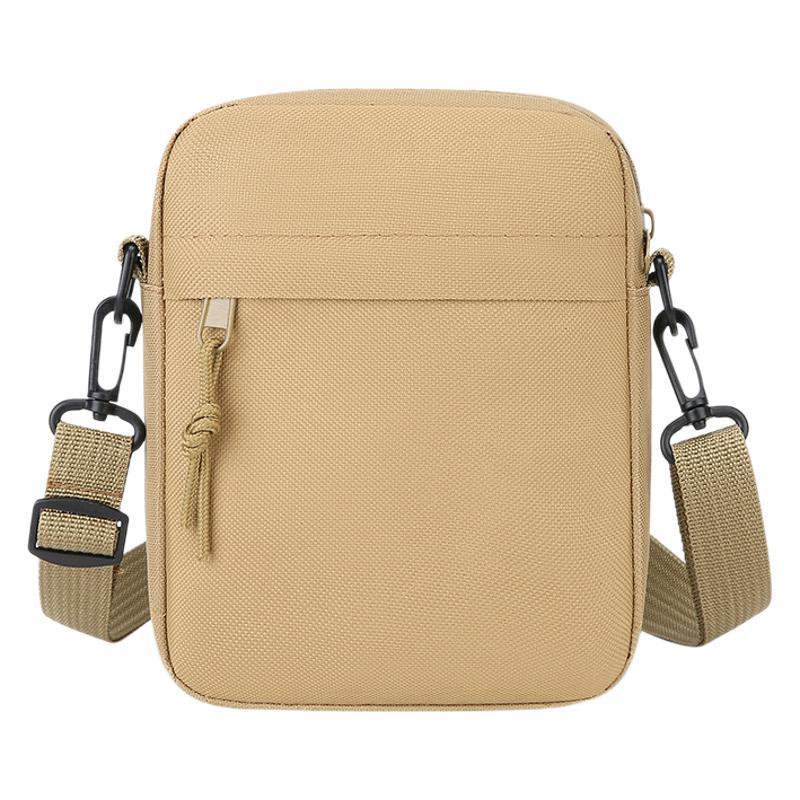 Men's Shoulder Bag Simple Canvas Lightweight Mini Phone Small Change Storage Casual Messenger Bag