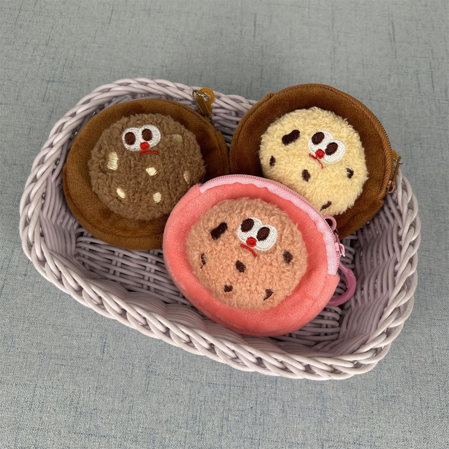 Women's Wallet Cute Plush Cookies Coin Purse Children's Gift Storage Bag Biscuit Portable Wallet