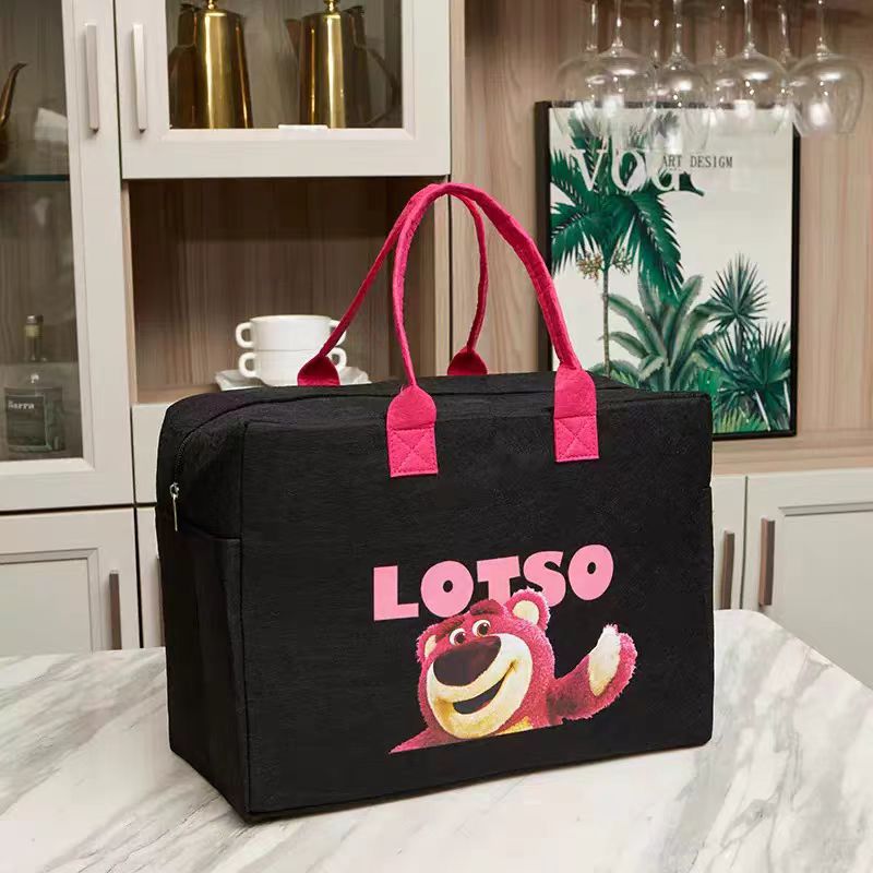 Cute Cartoon Felt Travel Bag with Handle - Perfect for Luggage Storage and Daily Use