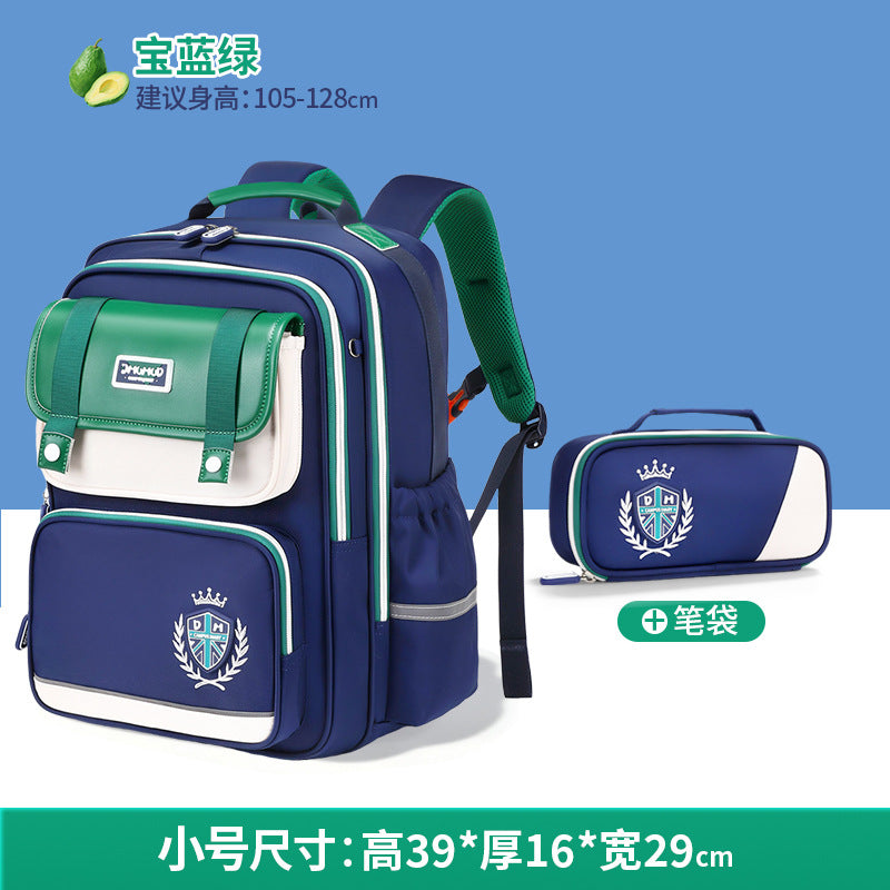 2026 New Kids Backpack for Grades 1-6, Lightweight & Ergonomic Design with Large Capacity, Breathable and Waterproof Oxford Fabric, British Style School Bag with Pencil Case and Study Bag Set